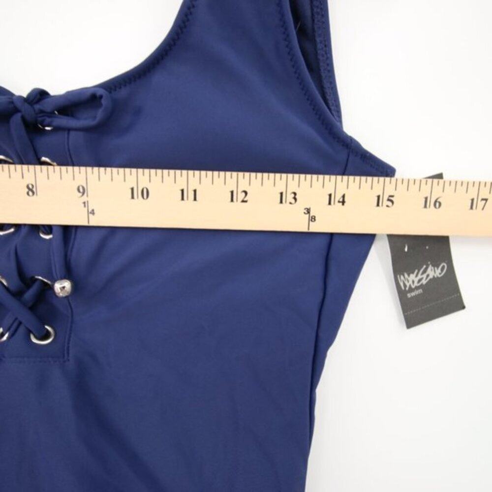 Mossimo Blue Lace-Up One Piece Swimsuit Scoop Neck Size Small NWT - Picture 5 of 8